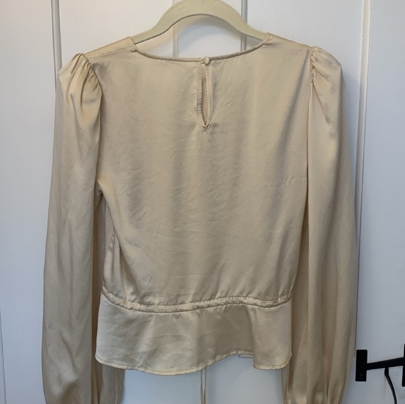 Reformation Riccardo 100% Silk Cream Top Size XS - Picture 11 of 12